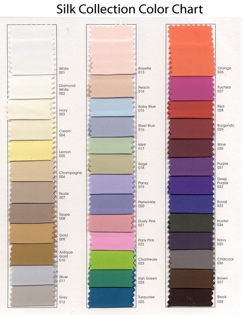 Charmeuse Color Chart